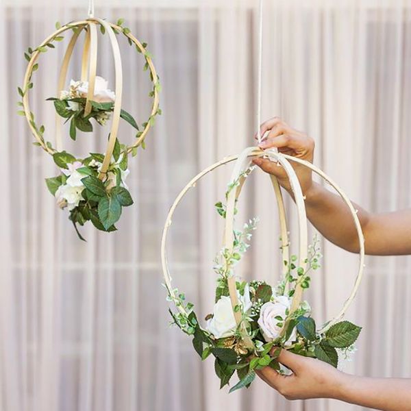

home 10-29cm baby bamboo christmas garland shower floral wreath bride flowers hoop wedding decoration supplies