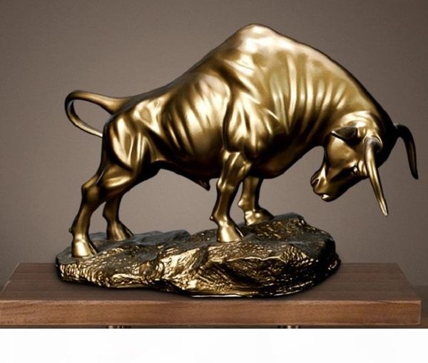 

2020 creative imitation copper ornaments niuqi chongtian office living room home decoration crafts wholesale business gifts home gifts