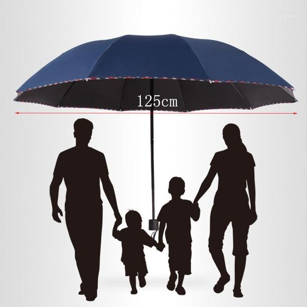 

new three folding large umbrella male commercial large strong frame man windproof ultraviolet-proof 10k black sunshade1