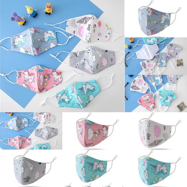 

fashion children unicorn masks individually wrapped pure cotton 3d washable breathable thin section for boys girls kids onbg4