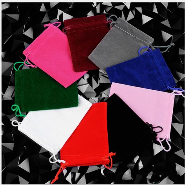 

wholesale 1020cm 10pcs lint velvet flannel storage bags multi color velvet bag jewelry necklace packaging bags bbyxxk