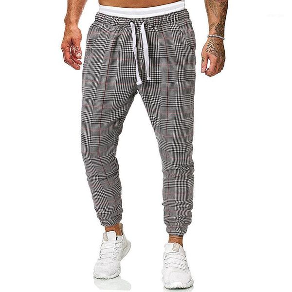 

dropshipping new fashion cargo pants men casual track sweatpants men slim fit streetwear plaid pants joggers 9 colors1, Black