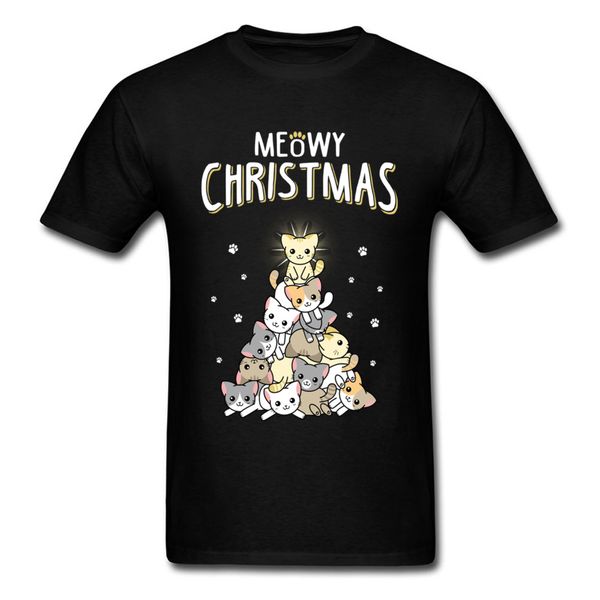 

meowy catmas kawaii mens cartoon christmas man clothing cats printed tees black tshirt funny sport hooded sweatshirt hoodie men t shirt