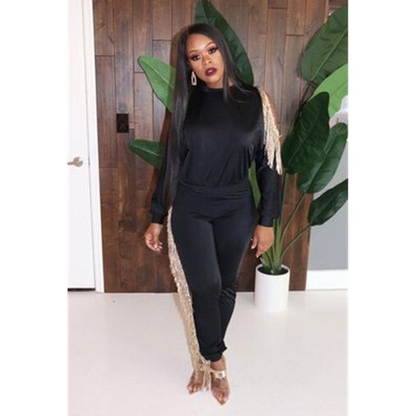 

womens fleece tassel 2pcs sets fashion trend long sleeve round neck pant suits designer female autumn new elasticity casual tracksuits, Gray