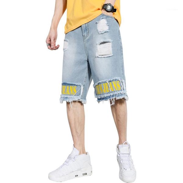 

men's shorts mens ripped tassels short jeans streetwear cotton breathable printed denim male fashion hip hop jean1, White;black