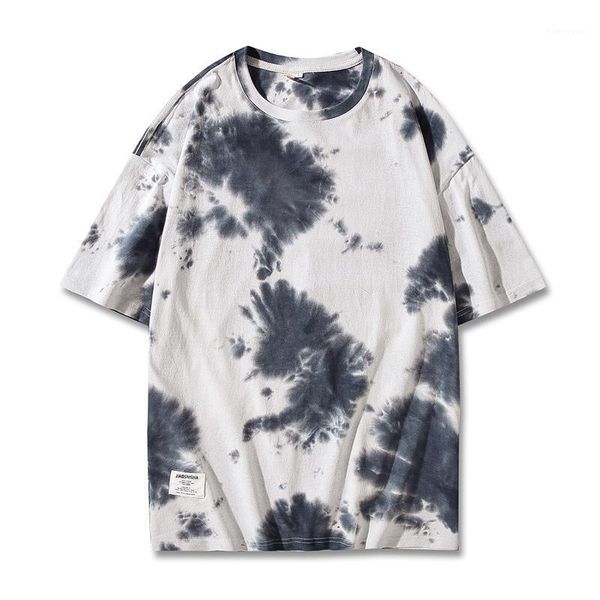 

2020 men tie dye graphic tshirts men's summer o-neck tees t-shirts male oversize harajuku couple clothes 5xl sa-81, White;black