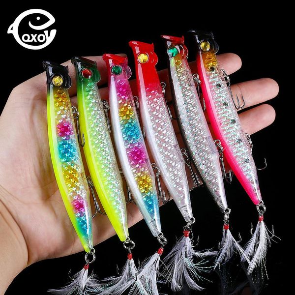 

qxo popper fishing lures 11cm 13g swimbait whopper plopper 110 wobbler tackle floating sea ice shad surface accessories bbyurn alice_bag