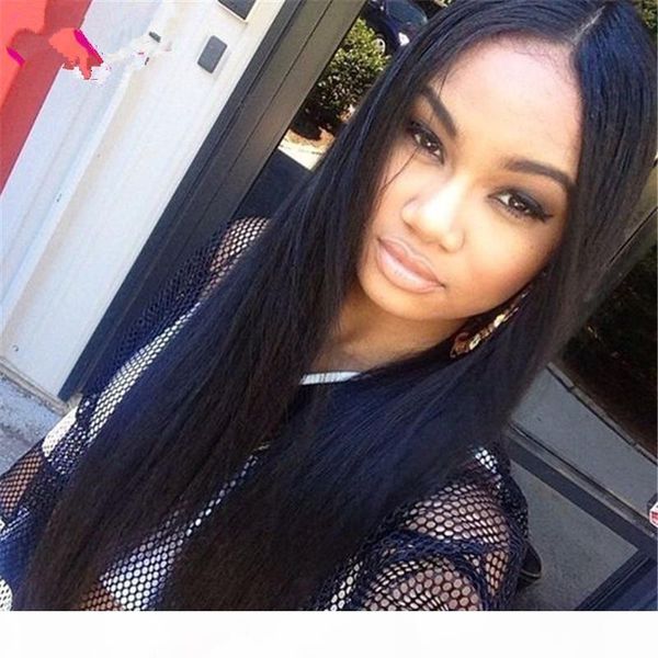 

full lace human hair wigs peruvian silk straight hair straight full lace wig 10''-26'' full lace human hair wigs for bla, Black;brown