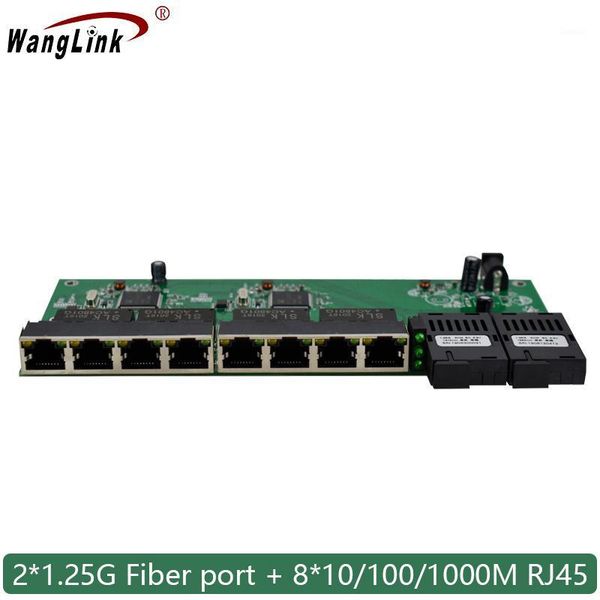 

fiber optic equipment 10/100/1000m gigabit ethernet switch optical media converter pcba 8 rj45 utp and 2 sc port board pcb1