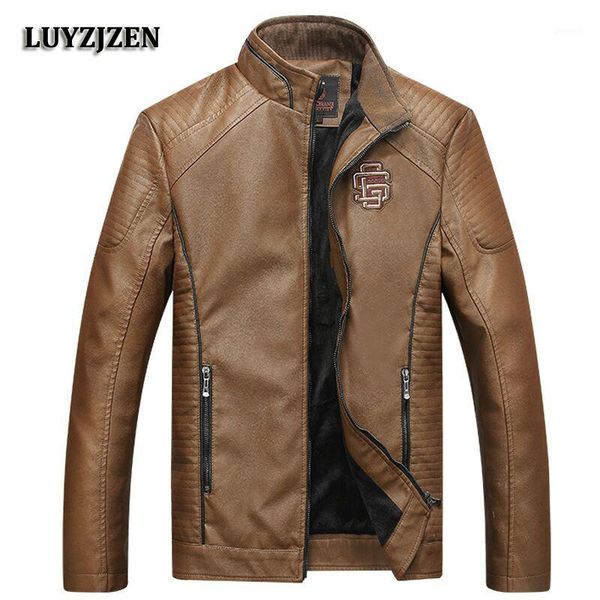 

men's fashion jackets collar slim biker motorcycle male classic jacket winter thick coats for men plus size 5xl k1251, Black
