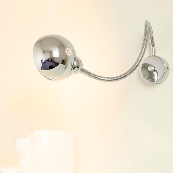 

chrome swing wall lamp with switch bedside reading light bathroom led arandela mirror lights modern wall sconce bedroom wandlamp1