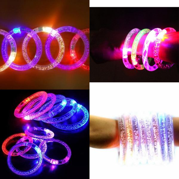 

bracelet led crystal gradient bandgle glitter color hand ring acrylic glow flash light sticks party dance xmas supplies toys