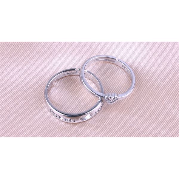 

hollow letter romantic forever noble couple love heart rings new lover gift sterling silver jewelry ps0645