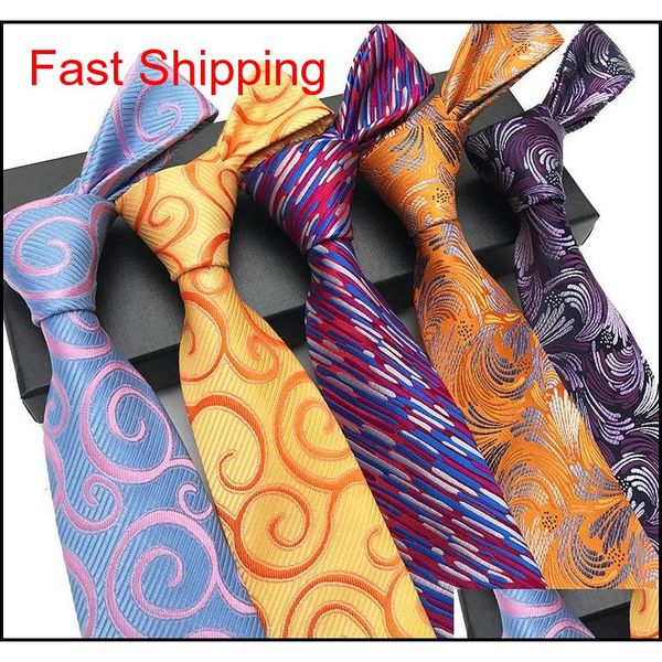 

295 styles 8cm men ties fashion classic neckties handmade wedding ties silk paisley neck tie stripes plaids dots qylbgr new_dhbest, Blue;purple