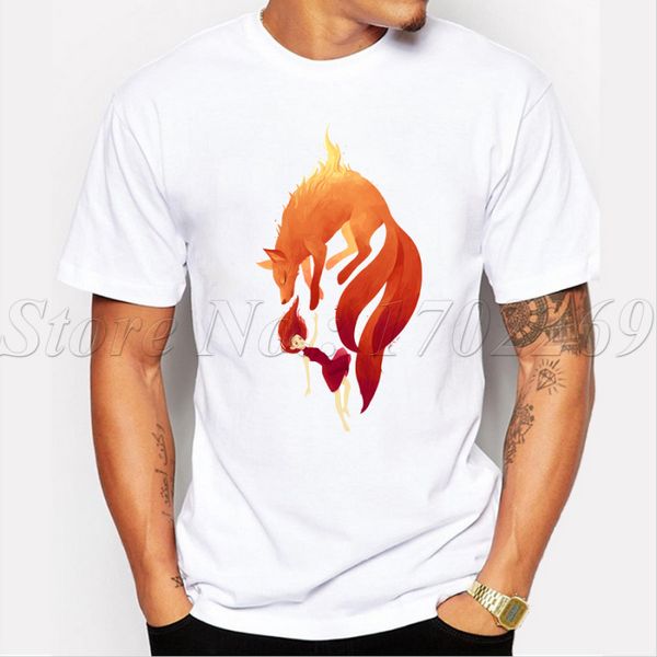 

2019 новые моды fire fox printed t-shirt summer прохладный мужская верхняя одежда мода животных мультфильм тройники спорта с капюшоном hoodi