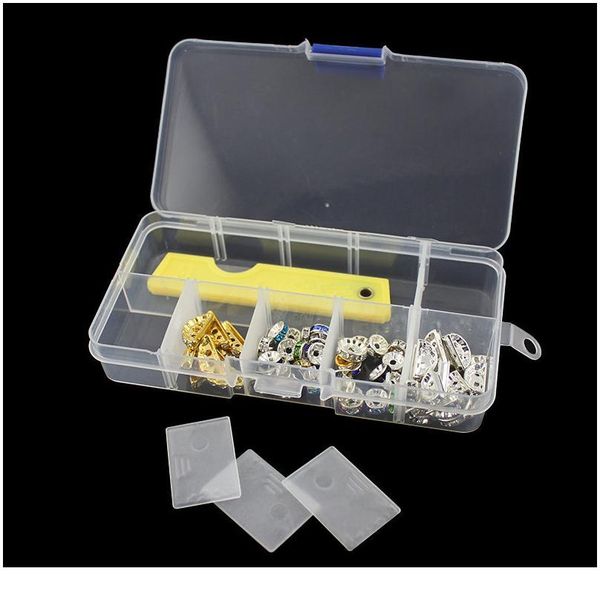 

plastic deals 10/15/24 slots compartment slot organizer storage beads adjust jewelry storage box pla jlllzm, Black;white