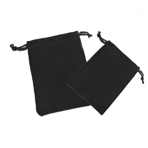 

gift wrap 30pcs 10*12cm black pure color velvet bags woman vintage drawstring bag for party/jewelry/gift diy handmade pouch packaging bag1