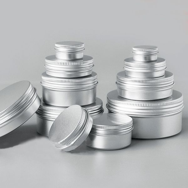 

50pcs/lot 5g 10g 15g 20g 30g 50g aluminum cream jar pot nail art makeup lip gloss empty cosmetic metal tin containers box