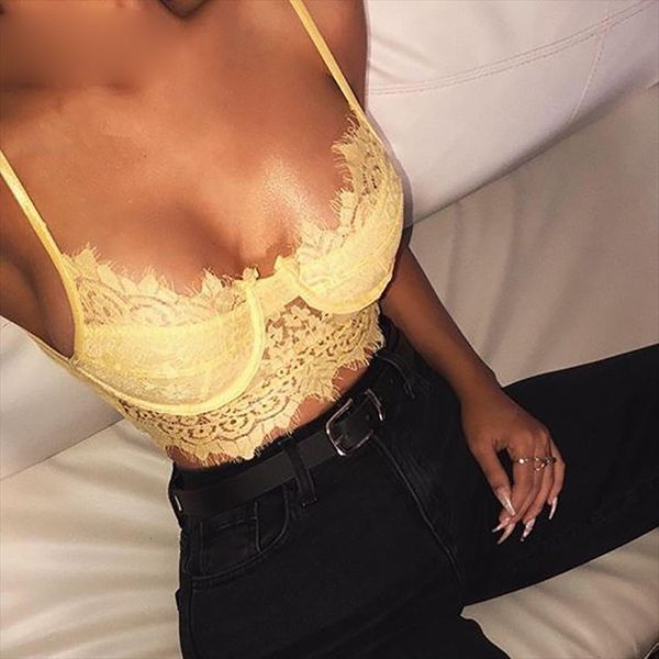 

6 colors lace tank women fashion ladies camisole floral embroidery crop blusas drop shipping, White