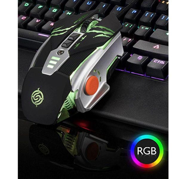 

проводной программируемого gaming mouse rgb led дыхательного свет 6 передач dpi регулируемой k1ab