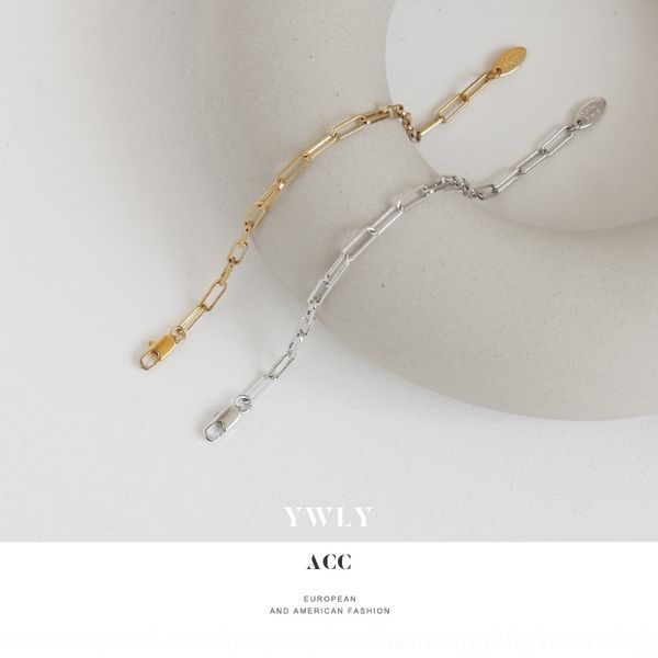 

mym2f simple east braceletwind chain bracelet women's korean bracelet gate basic style net red design folding cool e9eoh, Golden;silver