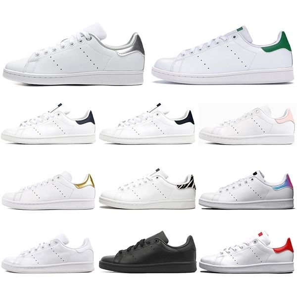 

2020 смит мужчины женщина flats кроссовки зеленый черная белая розовая моду зашнуровать мокасины мужской случайных тренера на открытый возду, Black