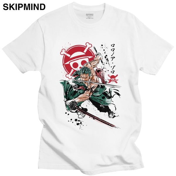 

мода pirate hunter зоро футболка для мужчин стильная майка с коротким рукавом аниме one piece tee топы одежда спортивная с капюшоном hoodie