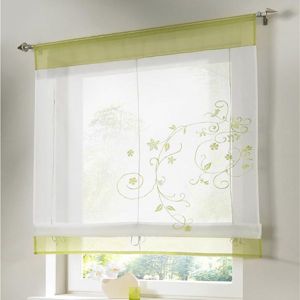 

1pc new roman flower styletulle window curtains for kitchen european design printed roman curtains perspective cafe decoration bbydbg