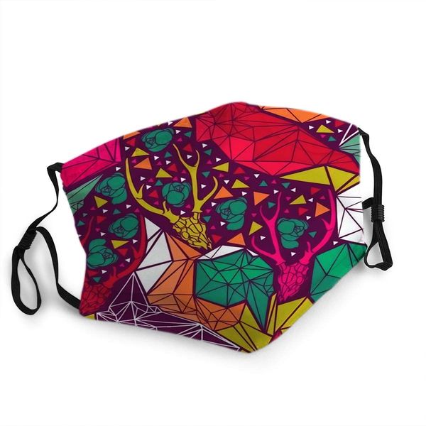 

mens женщин рот маска для лица поле олень скелет геометрические polygonal орнамент