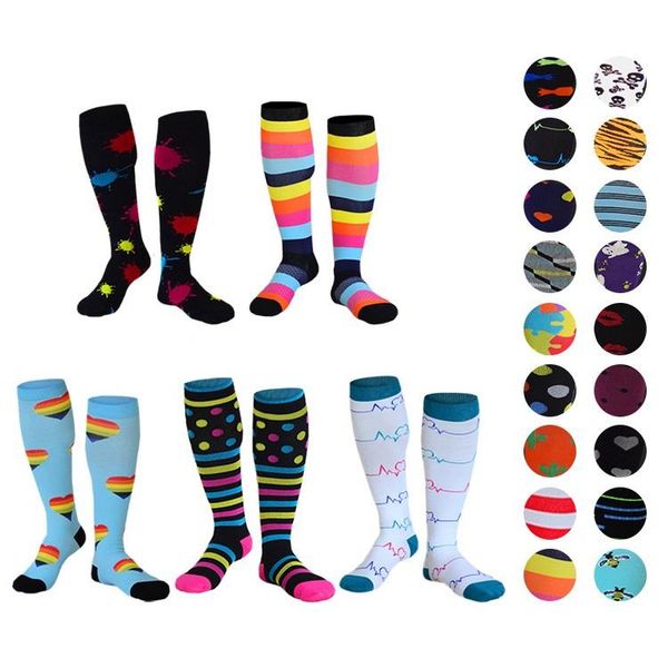 

compression pressure socks 1 pair stretch socks sports football basketball cycling men, Black