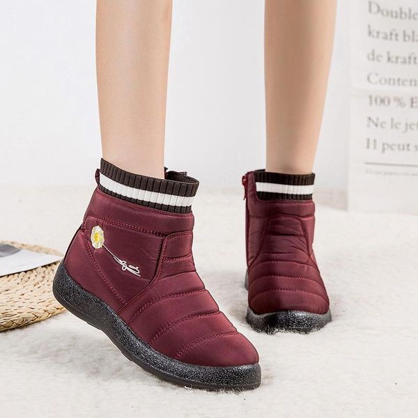 

winter boots women snow boots waterproof women 2020 warm plush ankle for winter shoes botas mujer plus size 43, Black