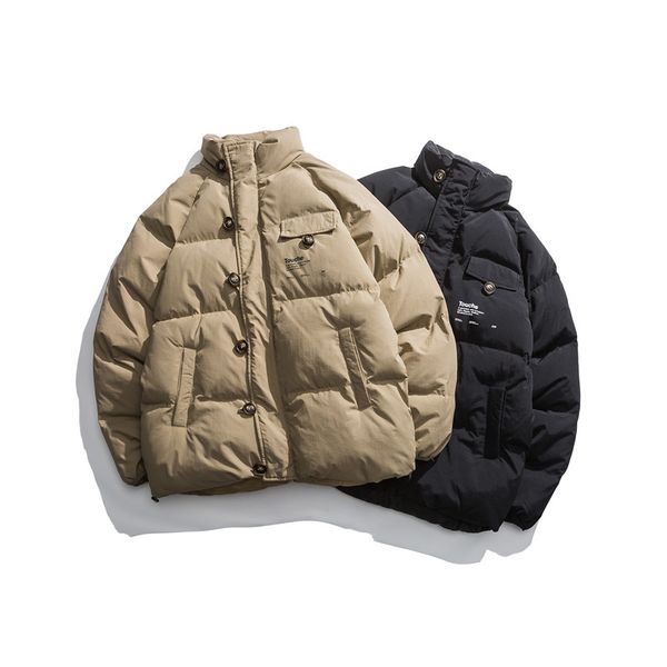 

2021 new tailed tide glue lovers cotton in men winter baggy jacket d99f, Black