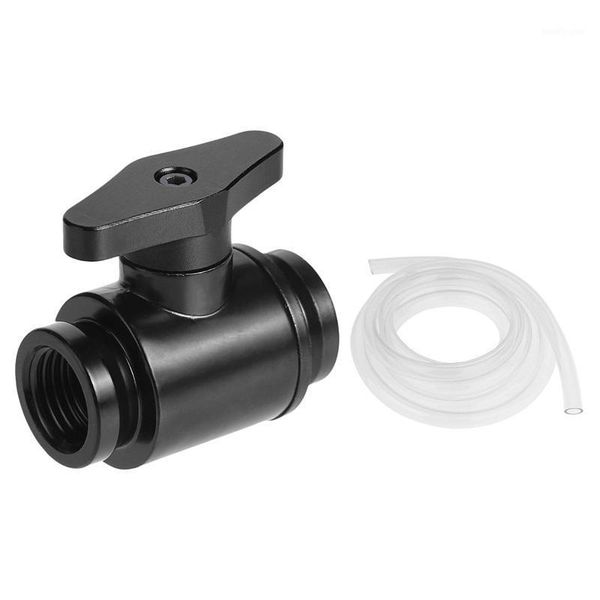 

lapcooling pads 2m/6.56ft 9.5x12.7mm transparent pvc pipe tube computer pc water & g1/4 vent valve aluminum handle double inner teeth wa