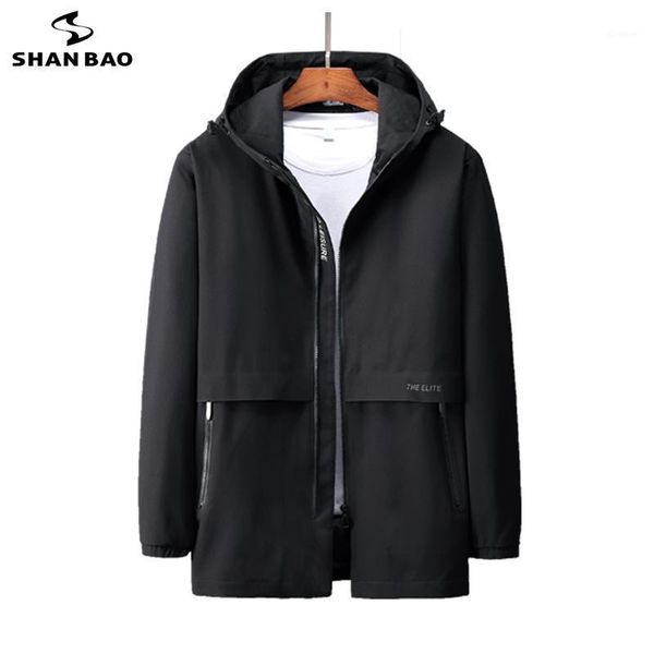 

shan bao zipper pocket men long trench coat 2021 spring classic fashion youth casual hooded jacket 5xl 6xl 7xl 8xl1, Tan;black