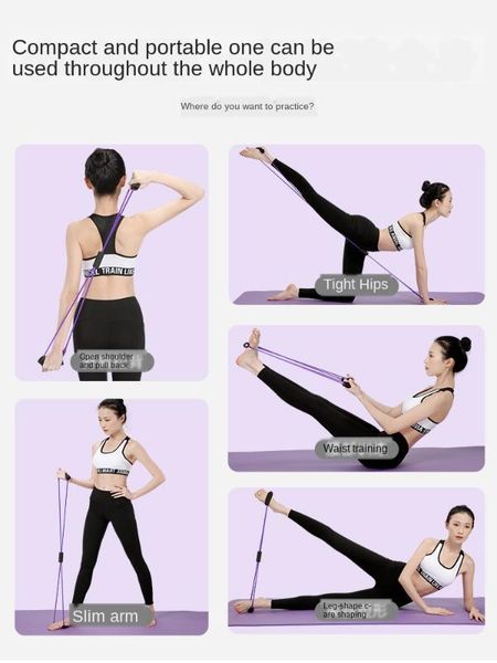 

resistance bands 8 word yoga pull rope elastic band fitness exercise sports tube actual training rubber stretcher equipment1