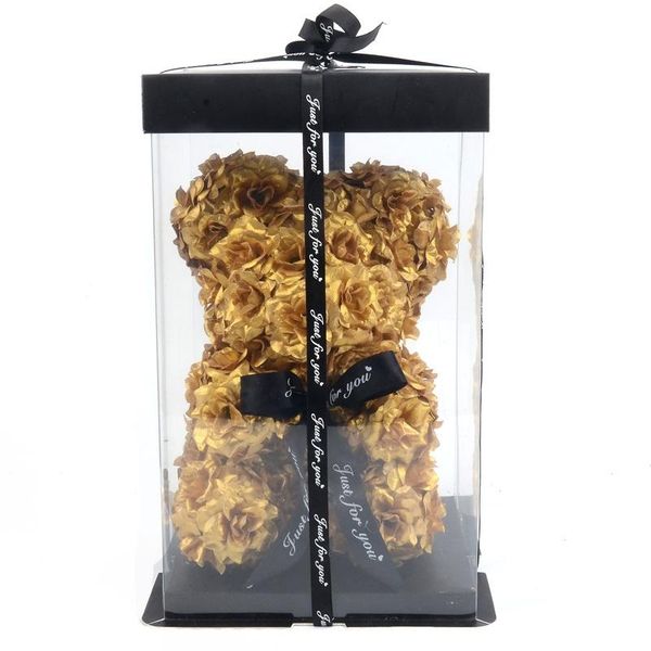 

gold rose foam bear dolls soap decoration rose day artifdicial teddy valentines flower spring gift birthday party silver bear xdmuu