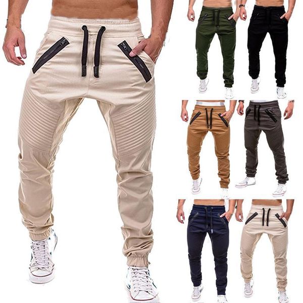

plus size pencil pants with pocket for menthin sweatpants trousers fitness bodybuilding gyms male casual sportswear, Black