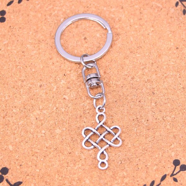 Keychain de moda 31*18mm Conector de n￳ chin￪s Pingententes de joalheria Diy Chain Chain Chain Ring Setenting para presente