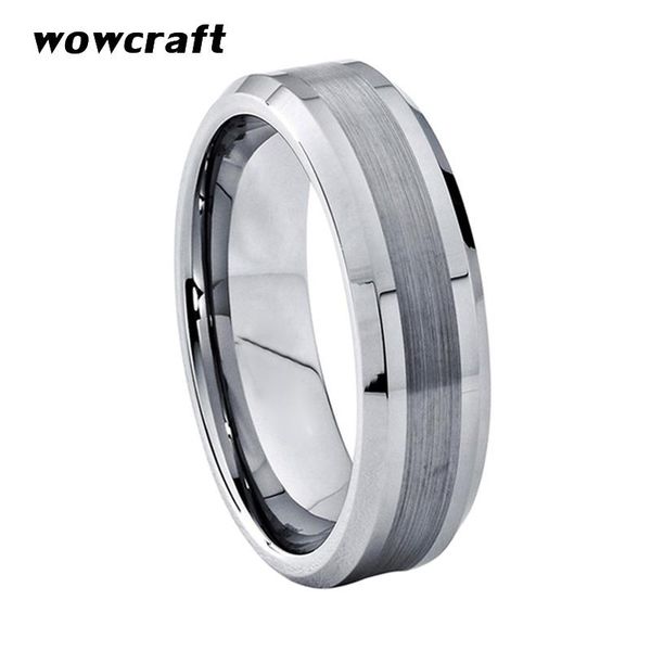 

6мм 8ммы женщина мужчины вольфрам promise кольцо обручальные кольца слиплись полировка скошенного кольца для пар engagement полосы, Slivery;golden