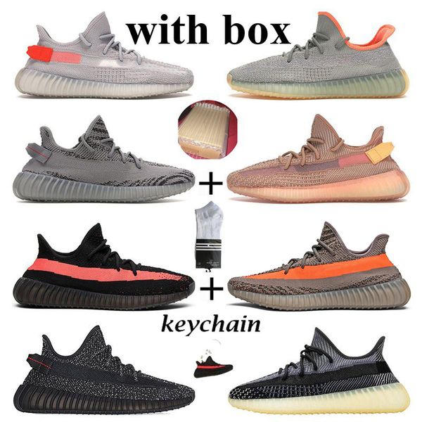 

with box kanye west v2 men women running shoes carbon cinder yecheil zebra static beluga glow mens trainers sports sneakers runners 36-45