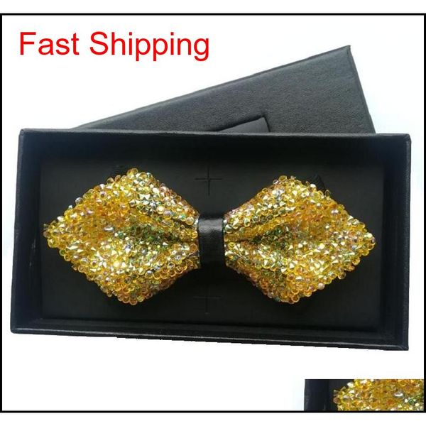 

rhinestone bow tie high-end wedding bowtie fashion exquisite butterfly evening party neckwear men women boxed 8u1rx, Black;gray