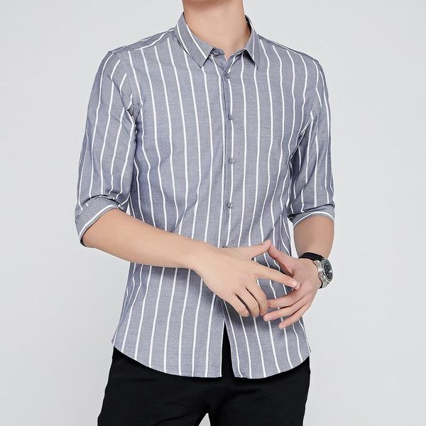 

men's dress shirts selling spring casual shirt warm short sleeve striped thick velvet mens brand male slim fit, White;black