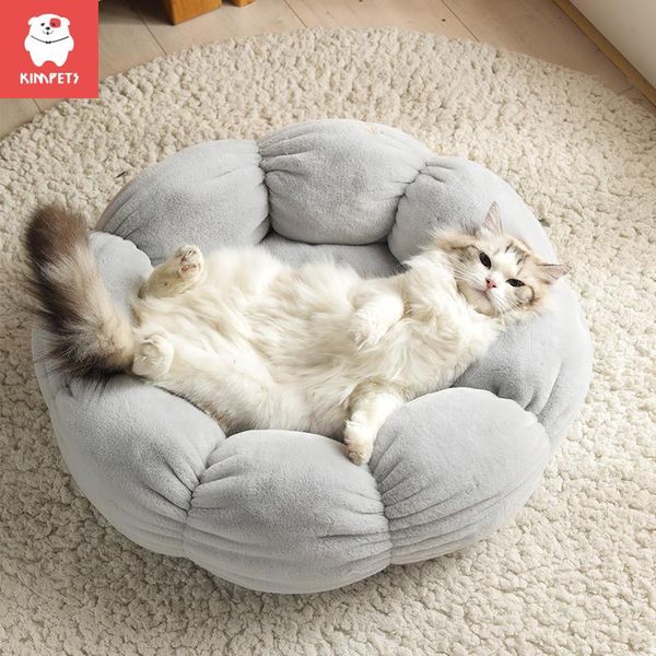 

cat beds & furniture kimpets round flower winter warm plush litter pet nest pad for all seasons improve sleep bed cats