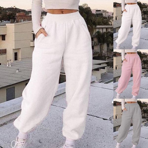 

2020 streetwear harem sweat pants women joggers black white high waist pants female ladies trousers winter loose track pants