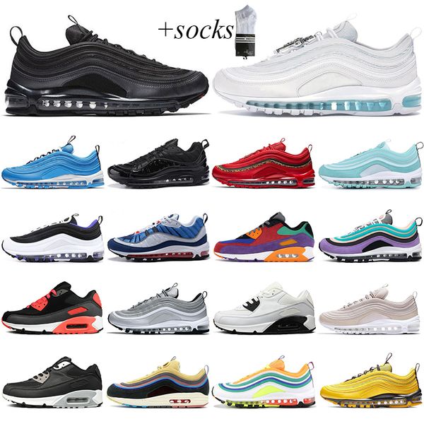 

with socks running shoes for men women triple black white gold bullet blue hero persian violet outdoor jogging mens trainers sport sneakers, White;red