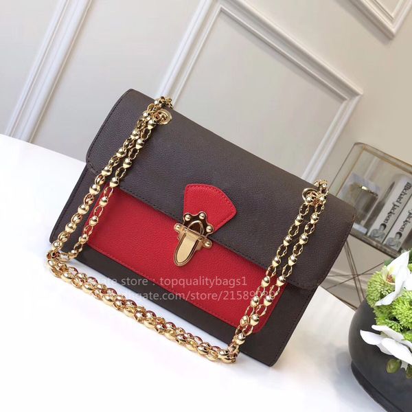 

leather genuine sold fashion crossbody 2020 women shoulder key luxurys bag classic bag chain designers letter opgf, Red;black