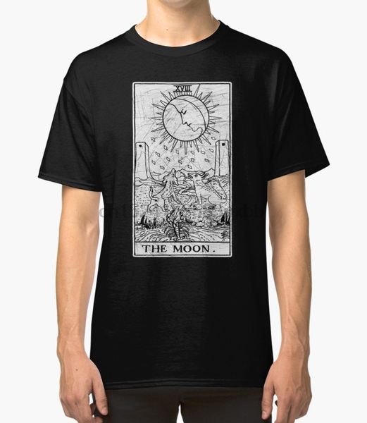 

отпечатано men t shirt луна таро карты старших арканов гадание оккультная с коротким рукавом женщины тенниска спорта с капюшоном hoodie