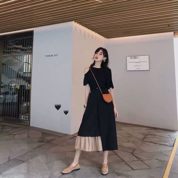 

big size women's new temperament goddess in summer 2020 fat mm black looks thin dress dress and tall iap2n, Gray