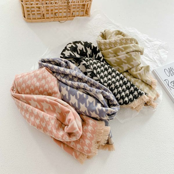 

cashmere like new children's scarf in autumn and winter 2020, Red;brown