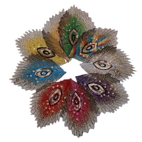 

mixed color 9pcs retro embroidery iron-on applique patch clothes applique